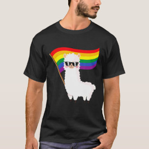 Cool Llama Rainbow Flag Lgbtqia Gay Pride Rainbow T-Shirt