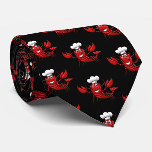 Cool lobster chef tiled tie
