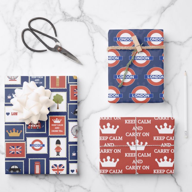 cool London pattern party Wrapping Paper Sheet (Front)