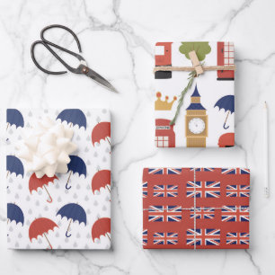 cool London pattern party Wrapping Paper Sheets