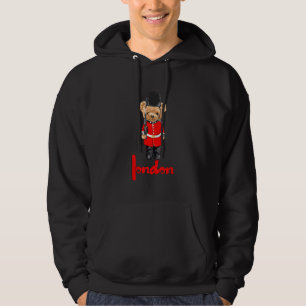 Cool London Teddy Bear Illustration Graphic Desi Hoodie