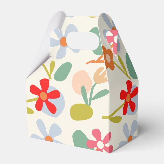 Cool Looking Abstract Floral Pattern Design Favour Box (Front Side)
