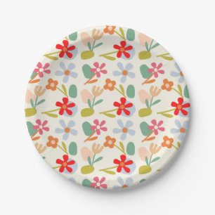Cool Looking Abstract Floral Pattern Design Paper Plate