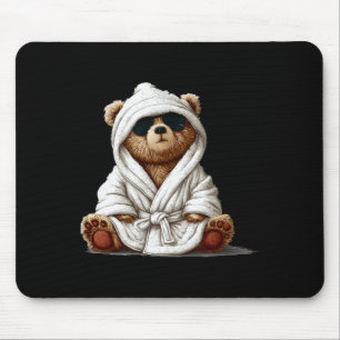 Cool Looking Teddy Bear in Bathrobe for Adults and Mouse Mat