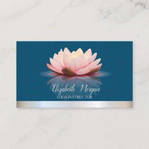  Cool Lotus Silver Stripe Yoga Instructor  Business Card