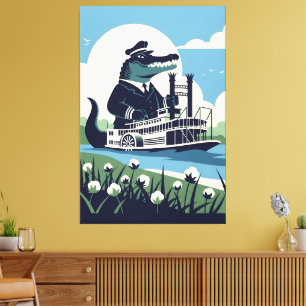 Cool Louisiana paddle steamer Canvas Print