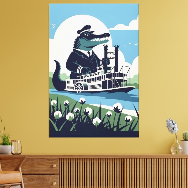 Cool Louisiana paddle steamer Canvas Print (Insitu(LivingRoom))