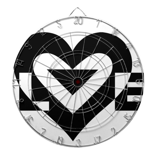 Cool Love Graphic, Black Dartboard (Front)