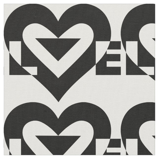 Cool Love Graphic, Black Fabric (Close Up)