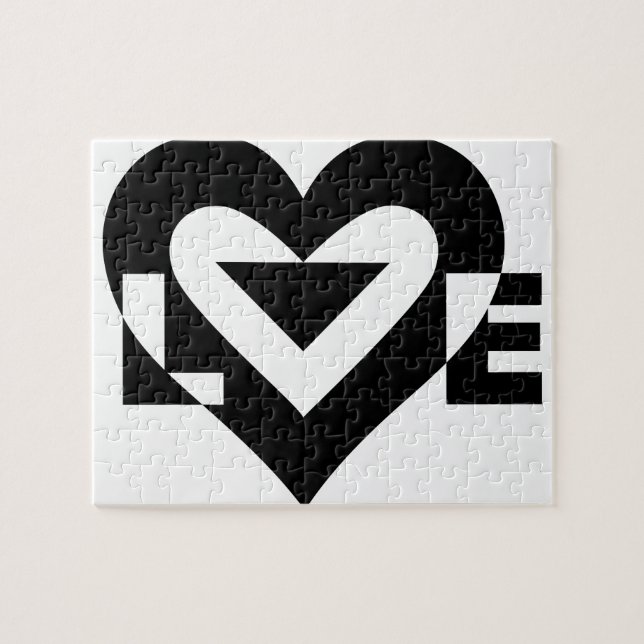 Cool Love Graphic, Black Jigsaw Puzzle (Horizontal)
