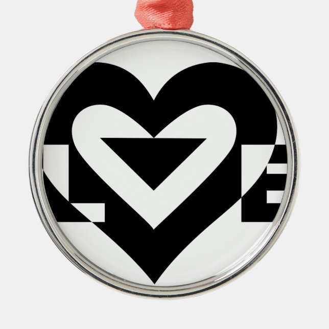 Cool Love Graphic, Black Metal Tree Decoration (Front)