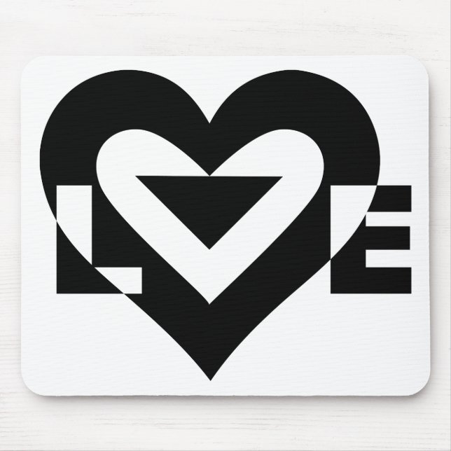 Cool Love Graphic, Black Mouse Mat (Front)