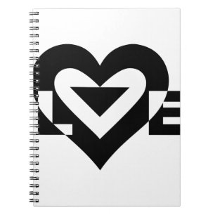Cool Love Graphic, Black Notebook