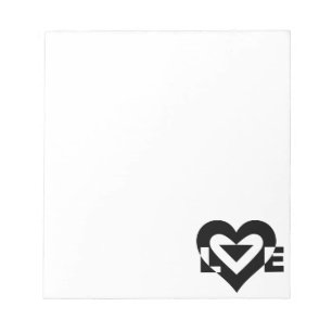 Cool Love Graphic, Black Notepad
