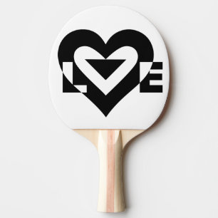 Cool Love Graphic, Black Ping Pong Paddle