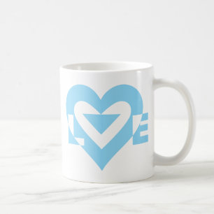 Cool Love Graphic, Blue Coffee Mug
