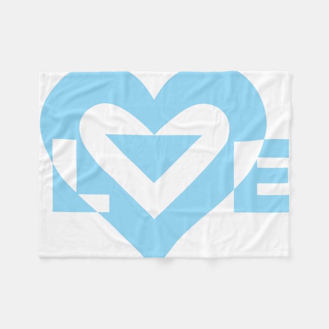 Cool Love Graphic, Blue Fleece Blanket (Front (Horizontal))