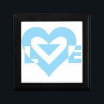 Cool Love Graphic, Blue Gift Box<br><div class="desc">A graphic logo design,  custom made. LOVE in blue.</div>