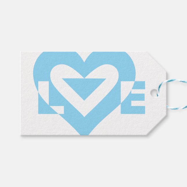 Cool Love Graphic, Blue Gift Tags (Front (Horizontal))