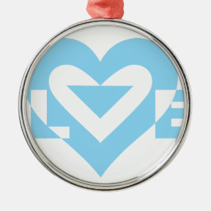 Cool Love Graphic, Blue Metal Tree Decoration