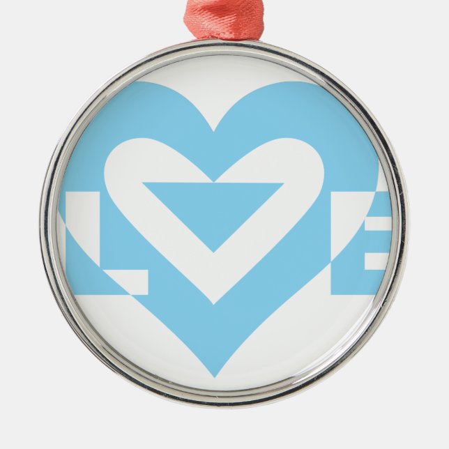 Cool Love Graphic, Blue Metal Tree Decoration (Front)
