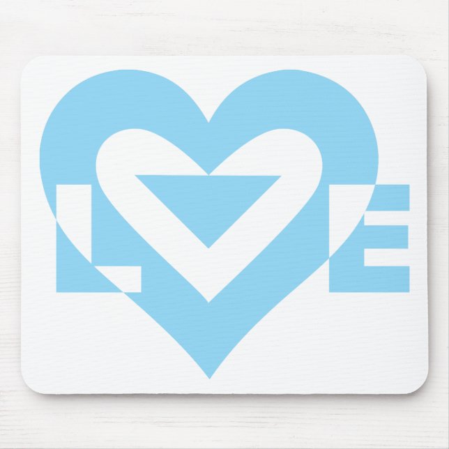Cool Love Graphic, Blue Mouse Mat (Front)