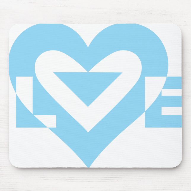 Cool Love Graphic, Blue Mouse Mat (Front)