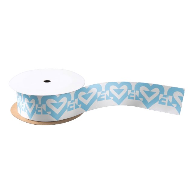 Cool Love Graphic, Blue Satin Ribbon (Spool)