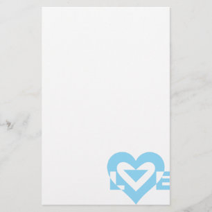Cool Love Graphic, Blue Stationery