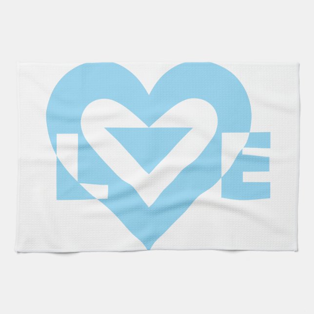 Cool Love Graphic, Blue Tea Towel (Horizontal)