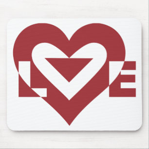 Cool Love Graphic, Burgandy Mouse Mat