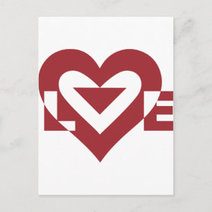 Cool Love Graphic, Burgandy Postcard