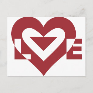 Cool Love Graphic, Burgandy Postcard