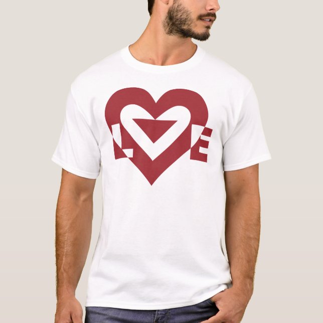 Cool Love Graphic, Burgandy T-Shirt (Front)