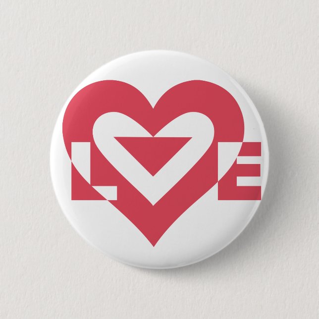 Cool Love Graphic, Cherry Pink 6 Cm Round Badge (Front)