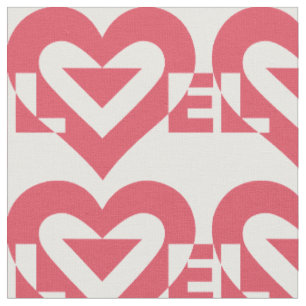 Cool Love Graphic, Cherry Pink Fabric
