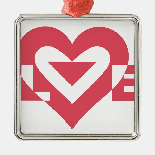 Cool Love Graphic, Cherry Pink Metal Tree Decoration (Front)