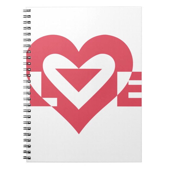 Cool Love Graphic, Cherry Pink Notebook (Front)