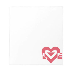 Cool Love Graphic, Cherry Pink Notepad