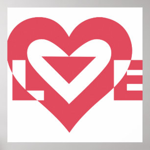 Cool Love Graphic, Cherry Pink Poster