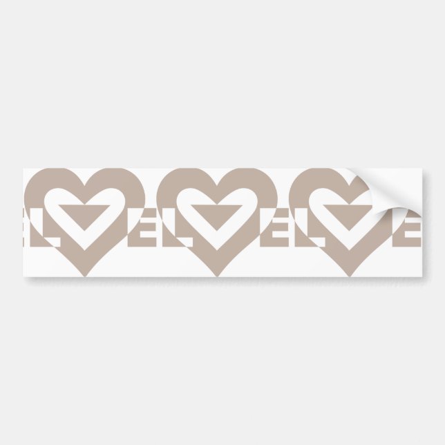 Cool Love Graphic, Grey Bumper Sticker (Front)