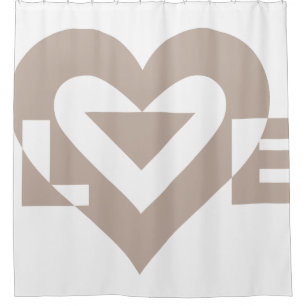 Cool Love Graphic, Grey Shower Curtain