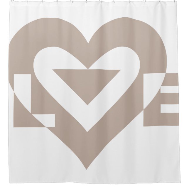 Cool Love Graphic, Grey Shower Curtain (Front)