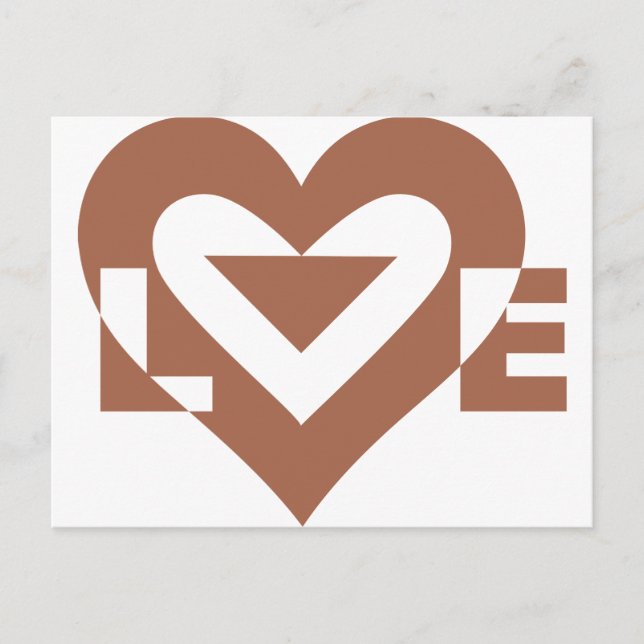 Cool Love Graphic, Mocha Brown Postcard (Front)