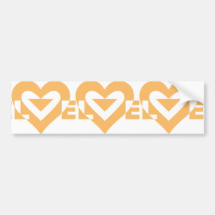 Cool Love Graphic, Orange Bumper Sticker