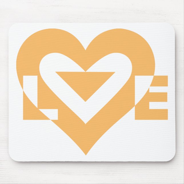 Cool Love Graphic, Orange Mouse Mat (Front)