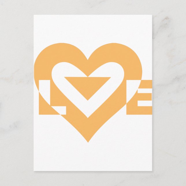 Cool Love Graphic, Orange Postcard (Front)