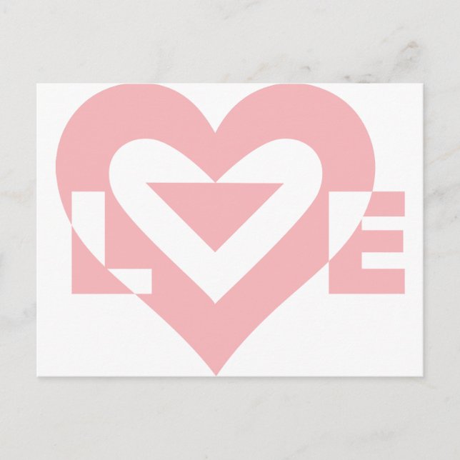 Cool Love Graphic, Pink Postcard (Front)