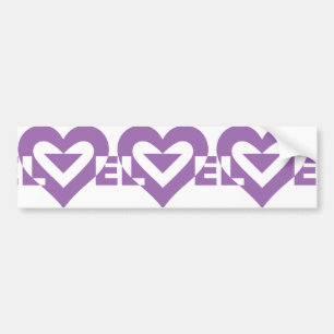 Cool Love Graphic, Purple Bumper Sticker