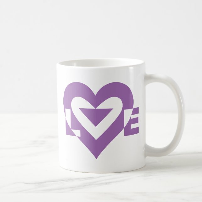 Cool Love Graphic, Purple Coffee Mug (Right)